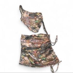 Women’s Printed Two-Piece Skirt Set in Multicolor